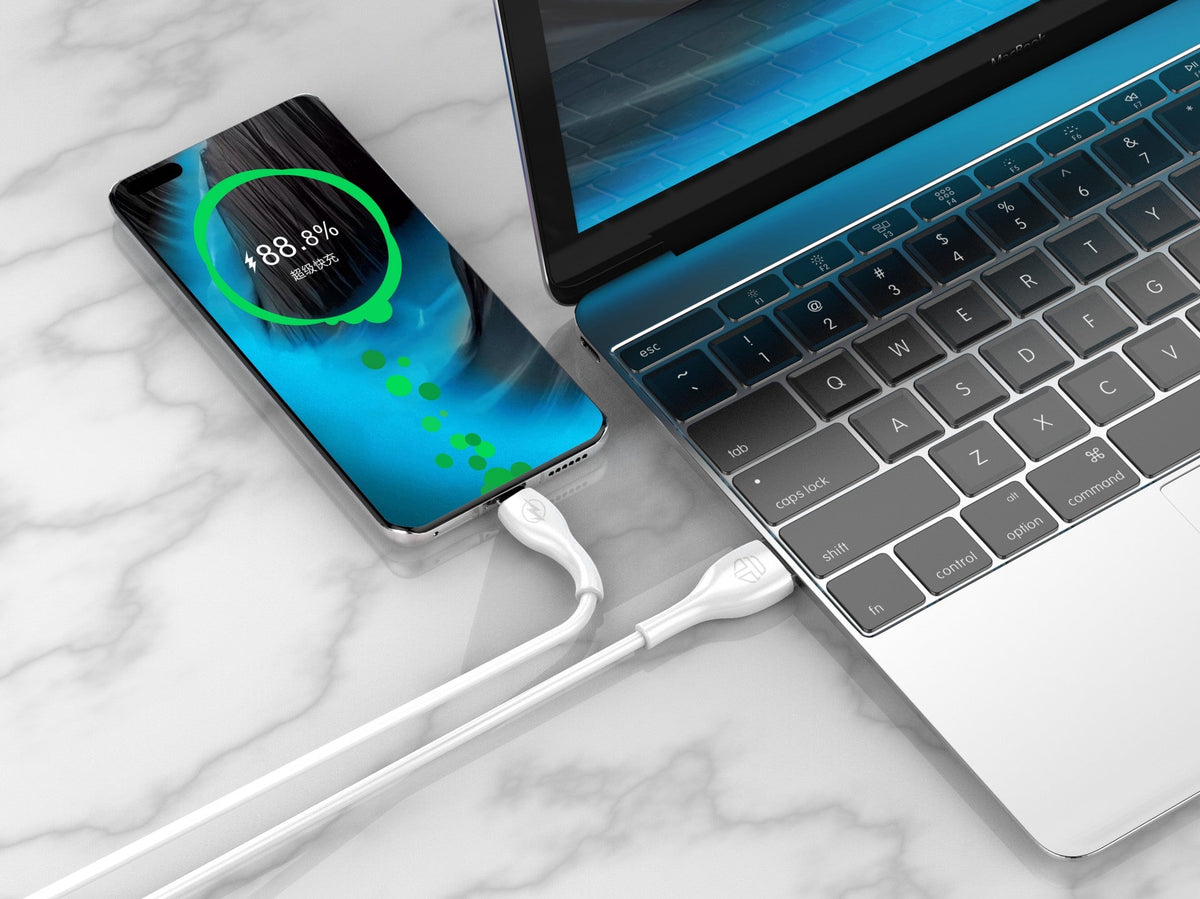 Techancy Cabo De Dados Rápido 3a TB1709, Conetor Usb-Micro, 1 Metro De Comprimento Para Transferência De Dados, Branco-3